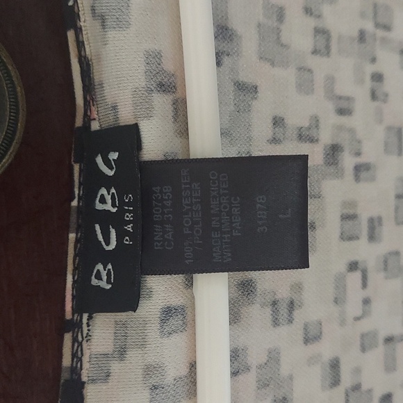 BCBG Paris Multicolor Geometric Long Sleeve Dress - Picture 2 of 4